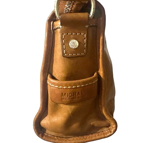 Michael Kors Vintage Leather Minimal Hobo Shoulder Bag single-strap side pockets - Picture 3 of 14